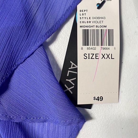 NWT Alyx Midnight Bloom Violet Blouse - Picture 3 of 4